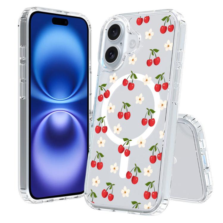 For iPhone 16 Plus Pattern Printing TPU + PC Magnetic Shockproof Phone Case
