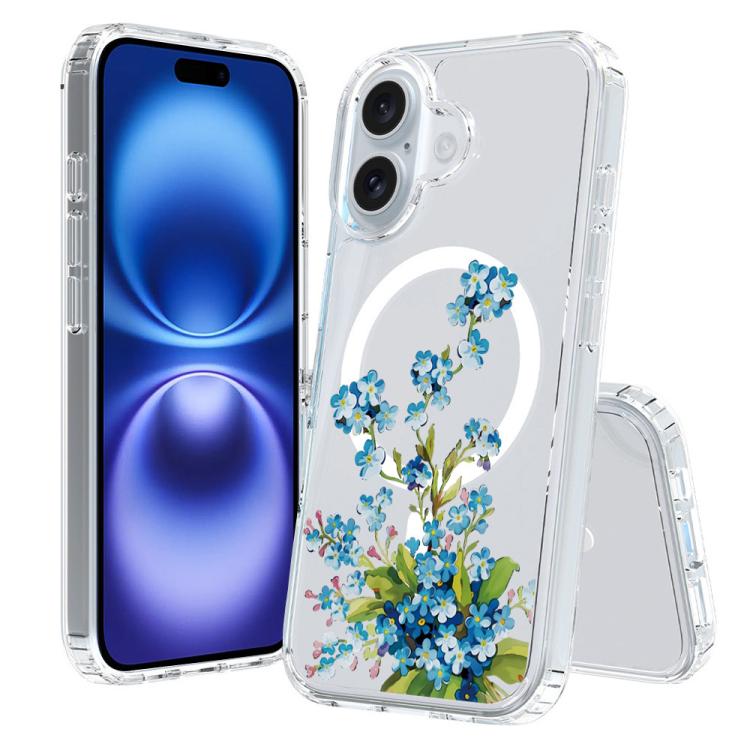 For iPhone 16 Plus Pattern Printing TPU + PC Magnetic Shockproof Phone Case