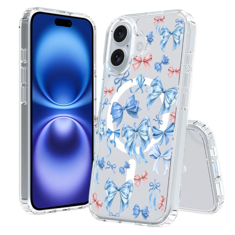 For iPhone 16 Pattern Printing TPU + PC Magnetic Shockproof Phone Case