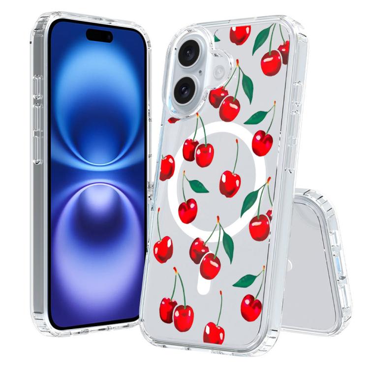 For iPhone 16 Pattern Printing TPU + PC Magnetic Shockproof Phone Case