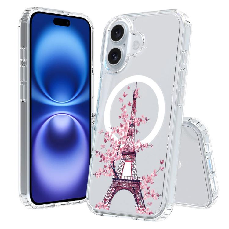 For iPhone 16 Pattern Printing TPU + PC Magnetic Shockproof Phone Case