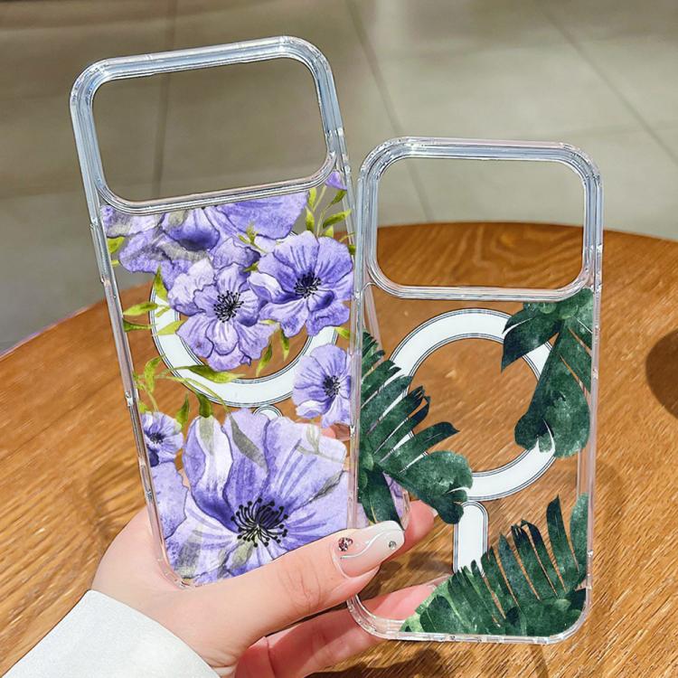 For iPhone 16 Pattern Printing TPU + PC Magnetic Shockproof Phone Case