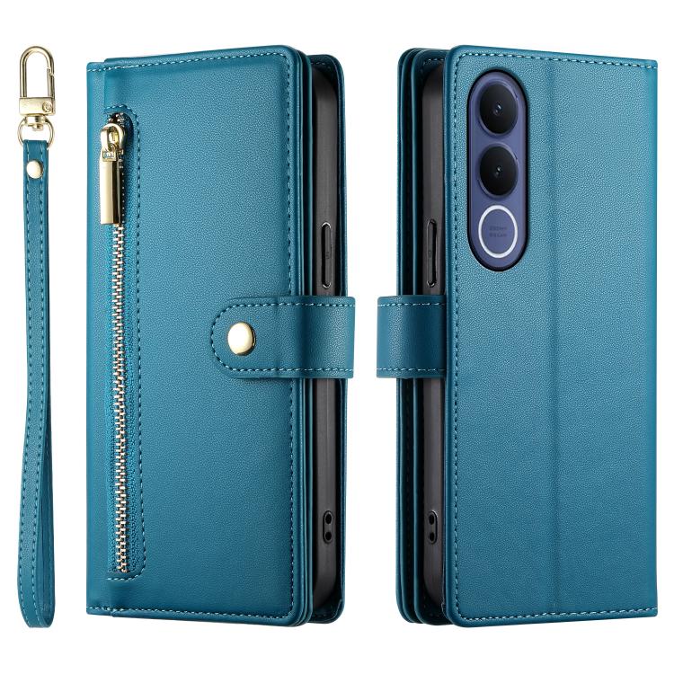 For vivo V70 FE 5G Nine Card-slot Zipper Wallet Bag Leather Phone Case