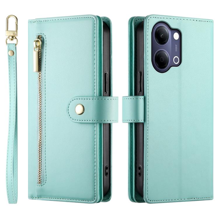 For vivo Y21 5G 2026 / Y05 4G Nine Card-slot Zipper Wallet Bag Leather Phone Case