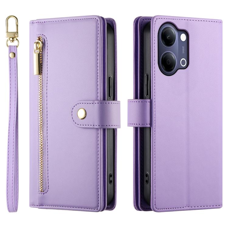 For vivo Y21 5G 2026 / Y05 4G Nine Card-slot Zipper Wallet Bag Leather Phone Case