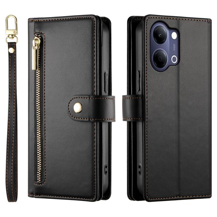 For vivo Y21 5G 2026 / Y05 4G Nine Card-slot Zipper Wallet Bag Leather Phone Case