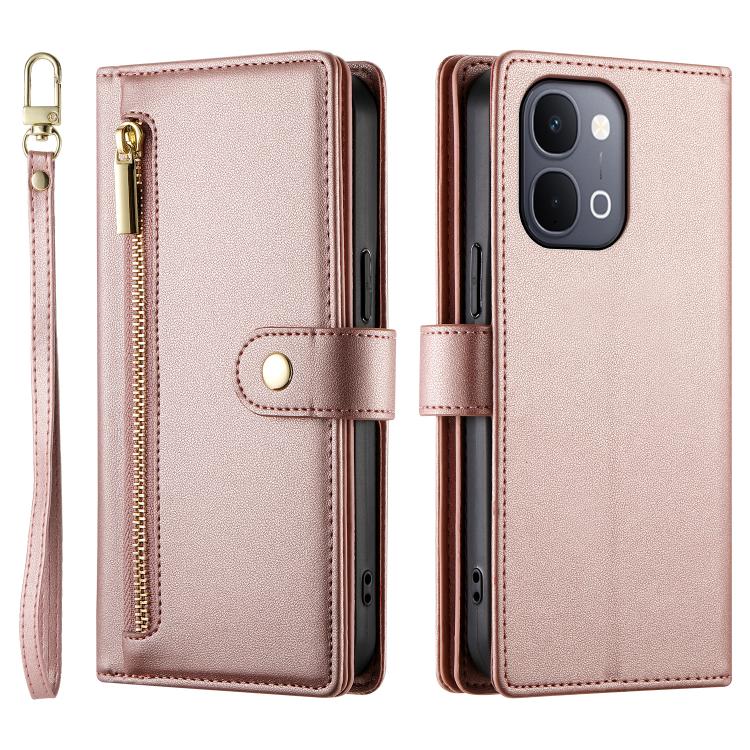For vivo Y31d 4G Nine Card-slot Zipper Wallet Bag Leather Phone Case