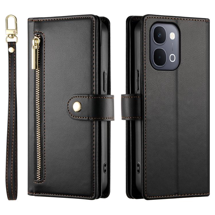 For vivo Y31d 4G Nine Card-slot Zipper Wallet Bag Leather Phone Case