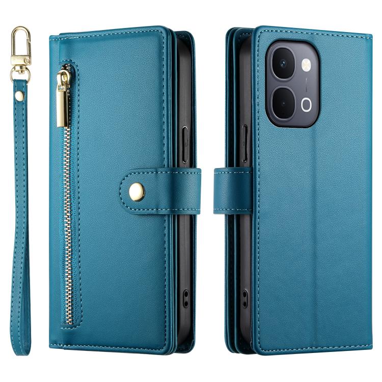 For vivo Y31d 4G Nine Card-slot Zipper Wallet Bag Leather Phone Case