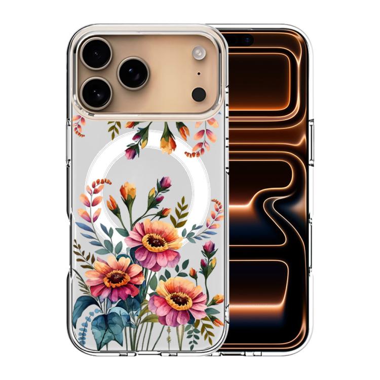 For iPhone 17 Pro Pattern Printing TPU + PC Magnetic Shockproof Phone Case
