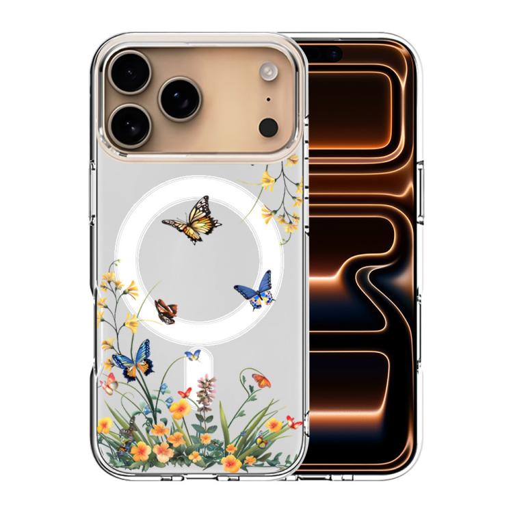 For iPhone 17 Pro Pattern Printing TPU + PC Magnetic Shockproof Phone Case