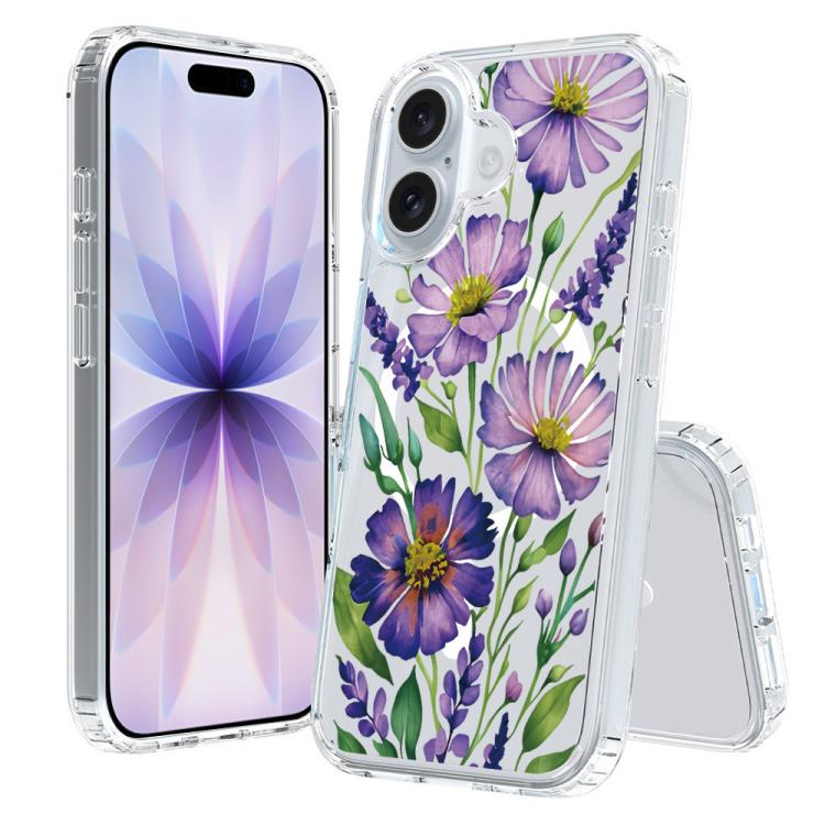 For iPhone 17 Pattern Printing TPU + PC Magnetic Shockproof Phone Case