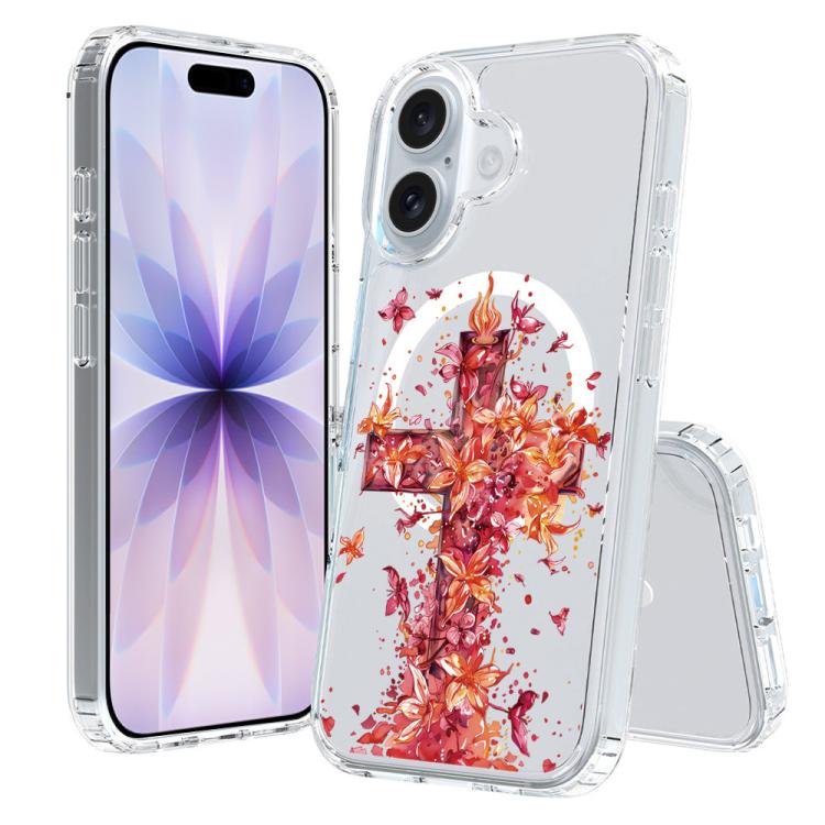 For iPhone 17 Pattern Printing TPU + PC Magnetic Shockproof Phone Case