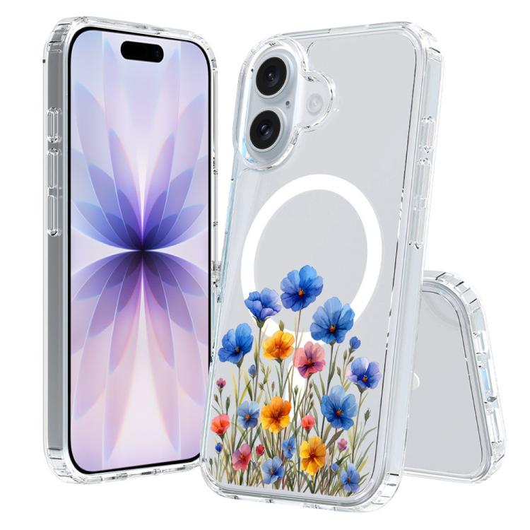 For iPhone 17 Pattern Printing TPU + PC Magnetic Shockproof Phone Case