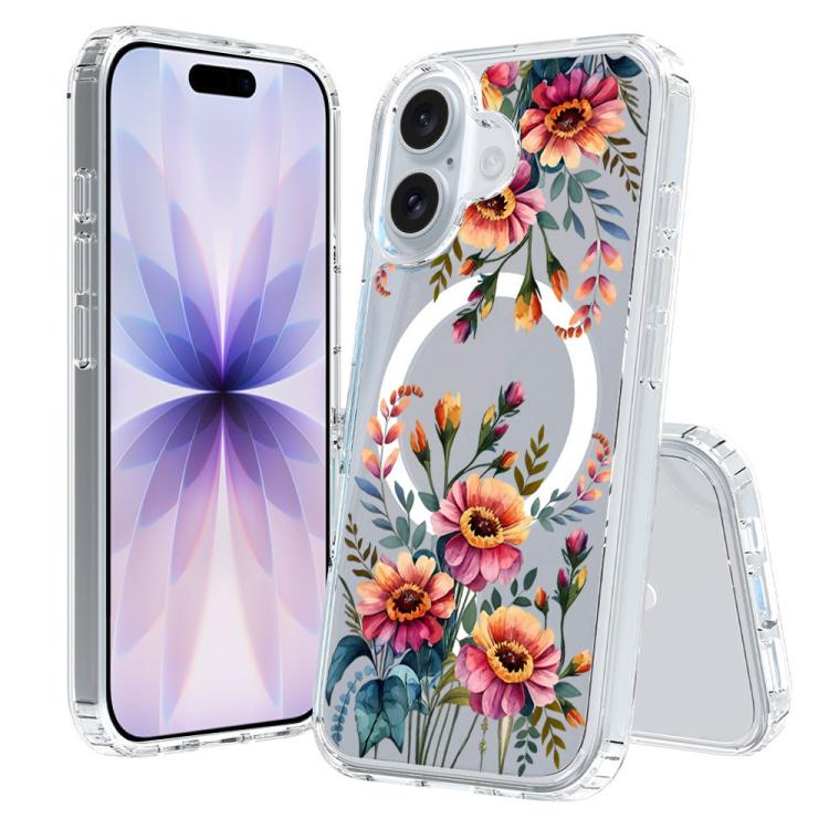 For iPhone 17 Pattern Printing TPU + PC Magnetic Shockproof Phone Case