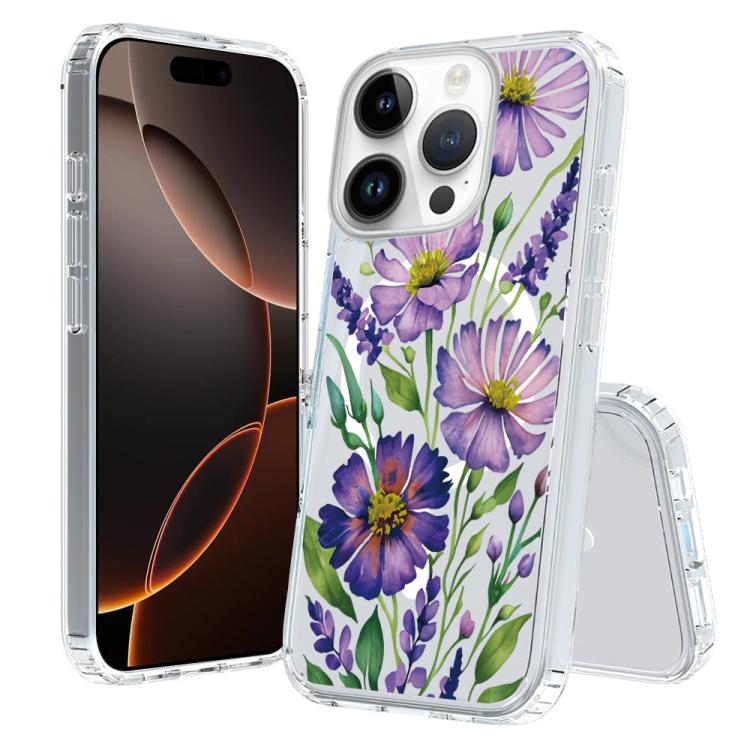 For iPhone 16 Pro Max Pattern Printing TPU + PC Magnetic Shockproof Phone Case