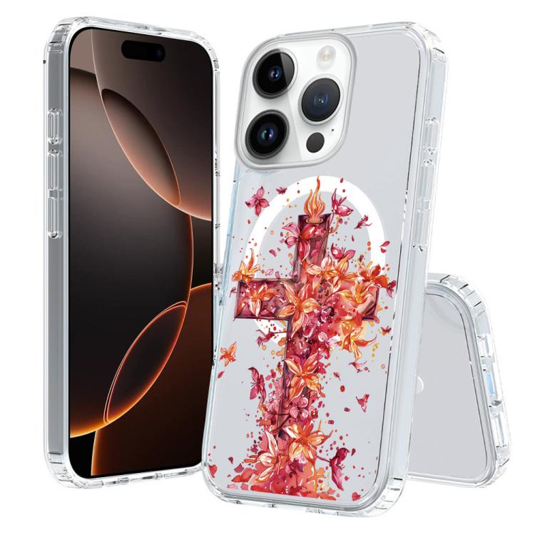 For iPhone 16 Pro Max Pattern Printing TPU + PC Magnetic Shockproof Phone Case