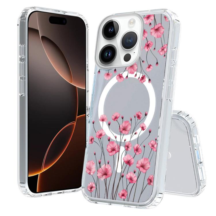 For iPhone 16 Pro Max Pattern Printing TPU + PC Magnetic Shockproof Phone Case