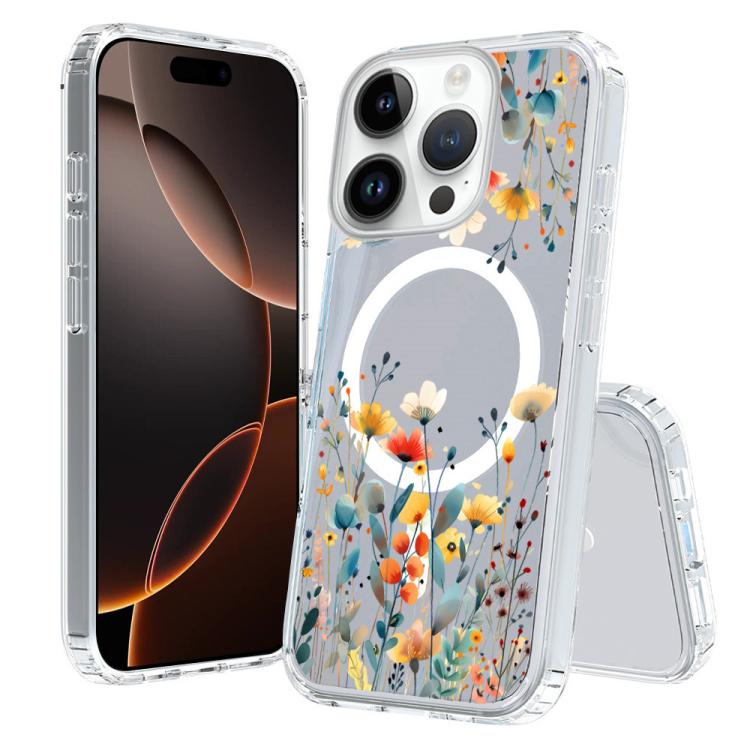 For iPhone 16 Pro Max Pattern Printing TPU + PC Magnetic Shockproof Phone Case