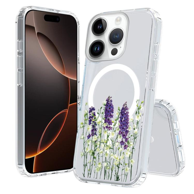 For iPhone 16 Pro Pattern Printing TPU + PC Magnetic Shockproof Phone Case