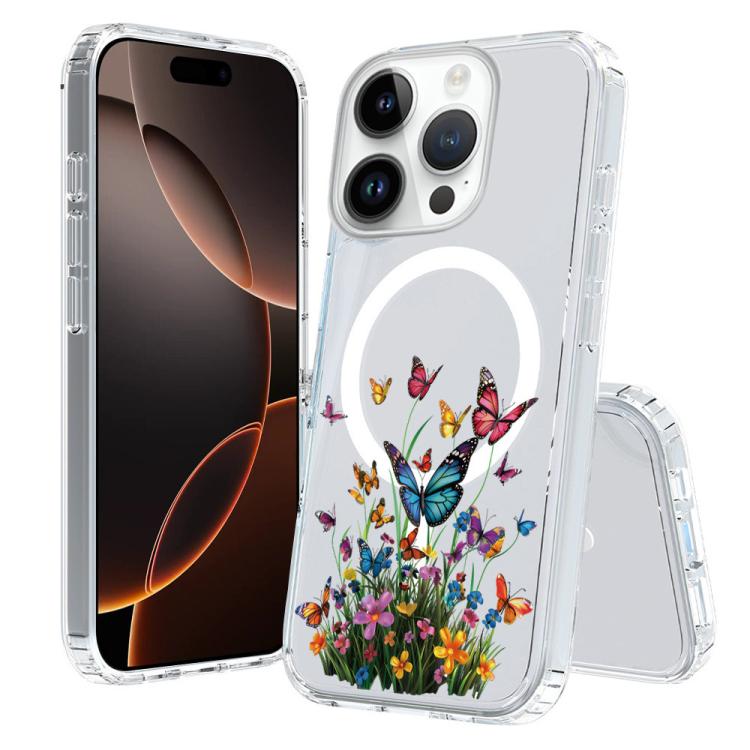 For iPhone 16 Pro Pattern Printing TPU + PC Magnetic Shockproof Phone Case