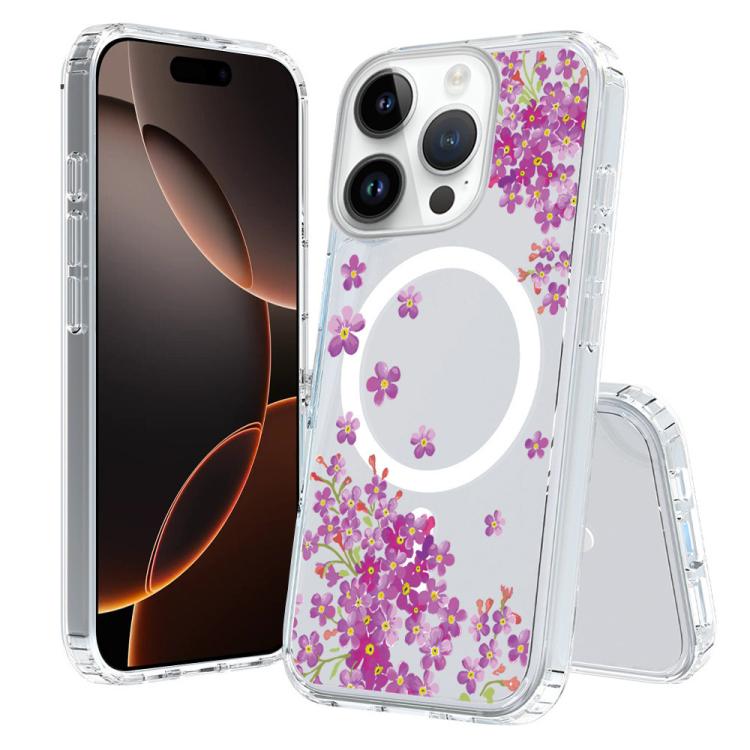 For iPhone 16 Pro Pattern Printing TPU + PC Magnetic Shockproof Phone Case