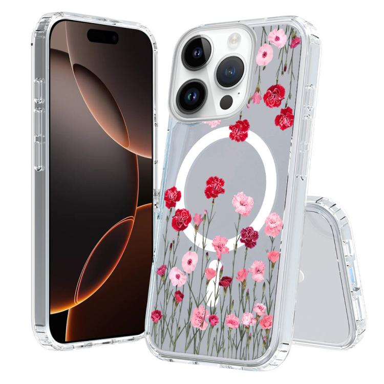 For iPhone 16 Pro Pattern Printing TPU + PC Magnetic Shockproof Phone Case
