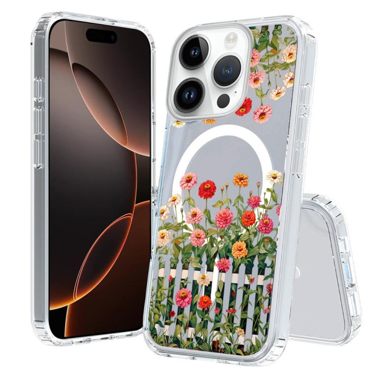 For iPhone 16 Pro Pattern Printing TPU + PC Magnetic Shockproof Phone Case