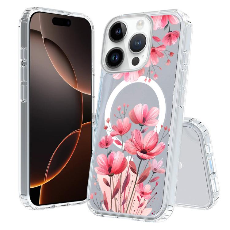 For iPhone 16 Pro Pattern Printing TPU + PC Magnetic Shockproof Phone Case