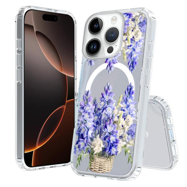 For iPhone 16 Pro Pattern Printing TPU + PC Magnetic Shockproof Phone Case