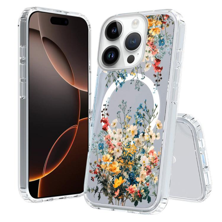 For iPhone 16 Pro Pattern Printing TPU + PC Magnetic Shockproof Phone Case