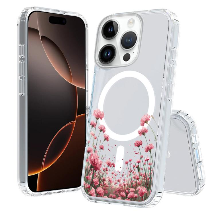 For iPhone 16 Pro Pattern Printing TPU + PC Magnetic Shockproof Phone Case