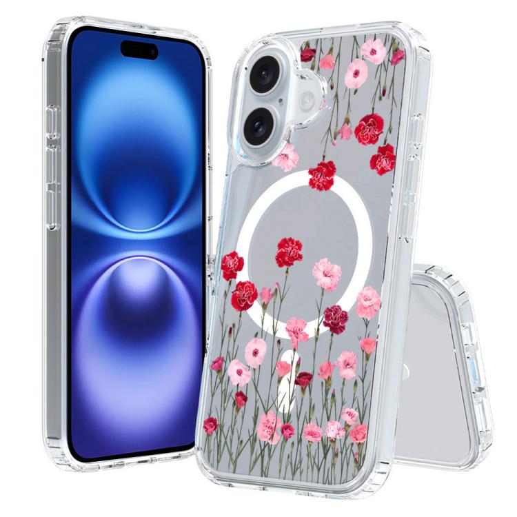 For iPhone 16 Plus Pattern Printing TPU + PC Magnetic Shockproof Phone Case