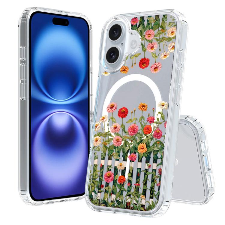 For iPhone 16 Plus Pattern Printing TPU + PC Magnetic Shockproof Phone Case