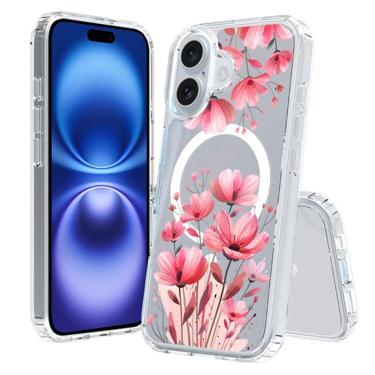 For iPhone 16 Plus Pattern Printing TPU + PC Magnetic Shockproof Phone Case