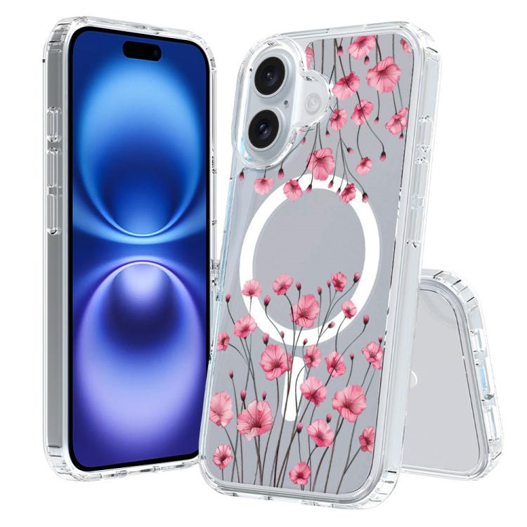 For iPhone 16 Plus Pattern Printing TPU + PC Magnetic Shockproof Phone Case