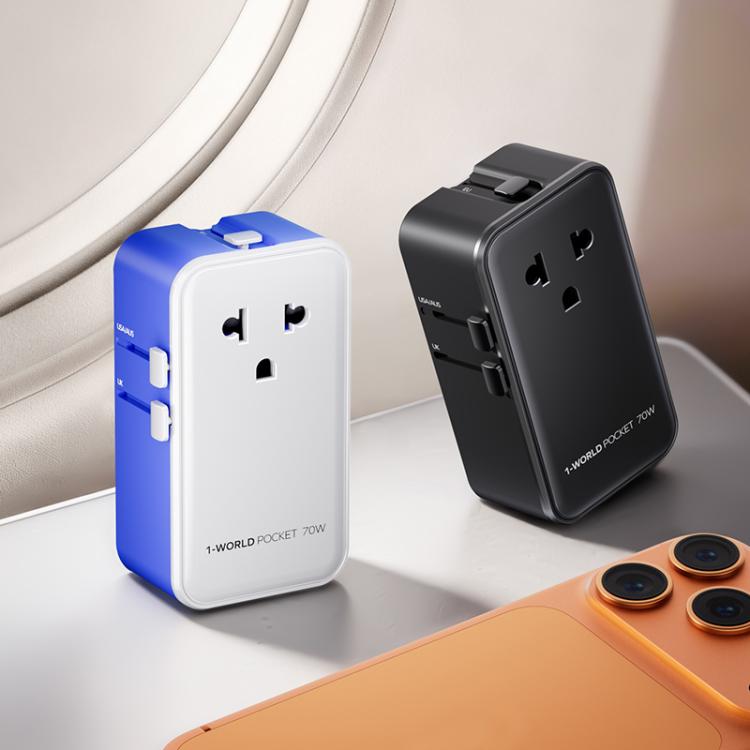 MOMAX UA36 1-World Pocket 70W 4-Port Ultra-Thin GaN Universal Travel Adapter, Plug:EU Plug