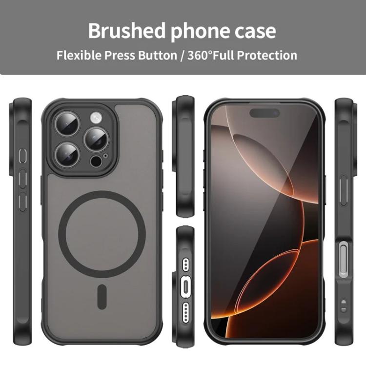 For iPhone 16 Pro Max WANLONFENG FD Series Skin Touch Magnetic Phone Case with Screen Film