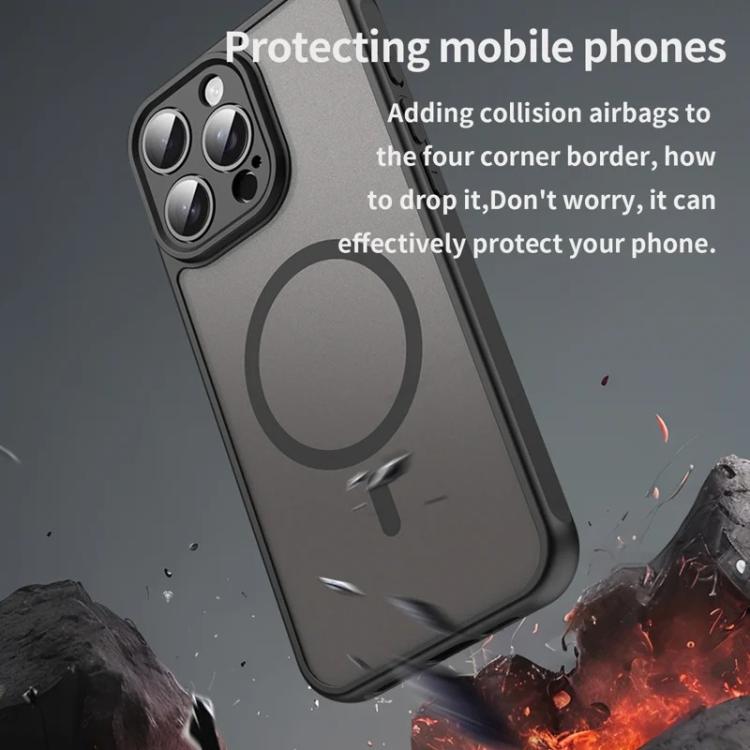 For iPhone 15 Pro Max WANLONFENG FD Series Skin Touch Magnetic Phone Case with Screen Film