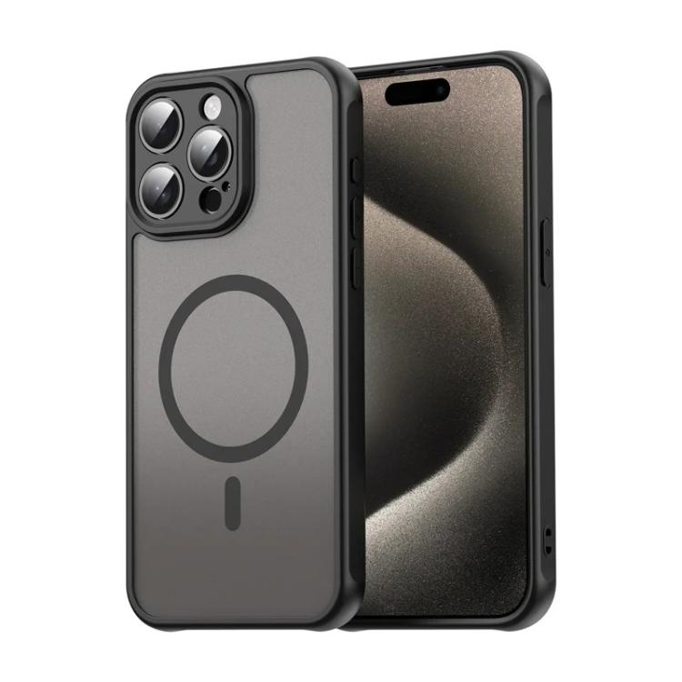 For iPhone 15 Pro WANLONFENG FD Series Skin Touch Magnetic Phone Case with Screen Film