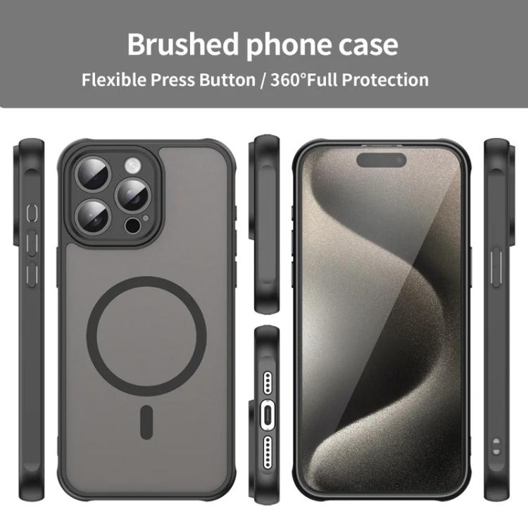 For iPhone 15 Pro WANLONFENG FD Series Skin Touch Magnetic Phone Case with Screen Film