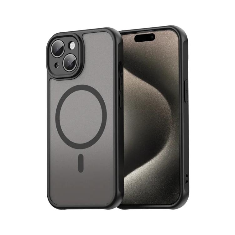 For iPhone 15 WANLONFENG FD Series Skin Touch Magnetic Phone Case with Screen Film