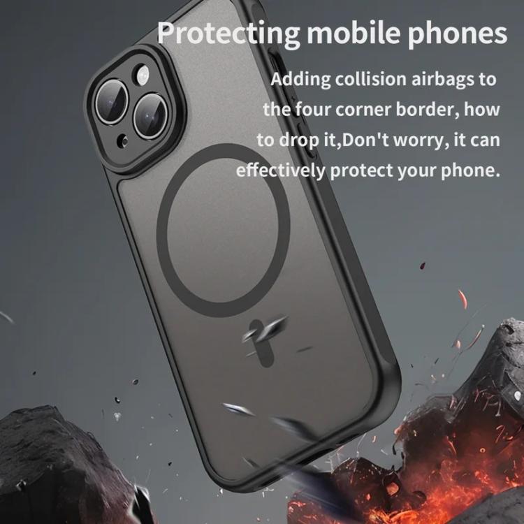 For iPhone 15 WANLONFENG FD Series Skin Touch Magnetic Phone Case with Screen Film
