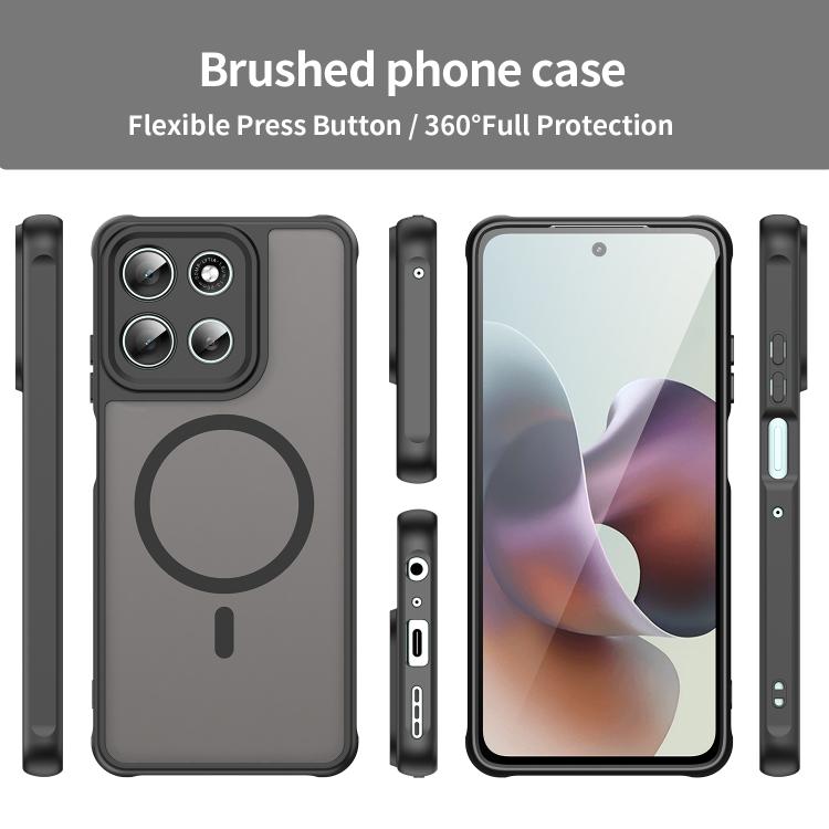 For Motorola Moto G56 5G WANLONFENG FD Series Skin Touch Magnetic Phone Case with Screen Film
