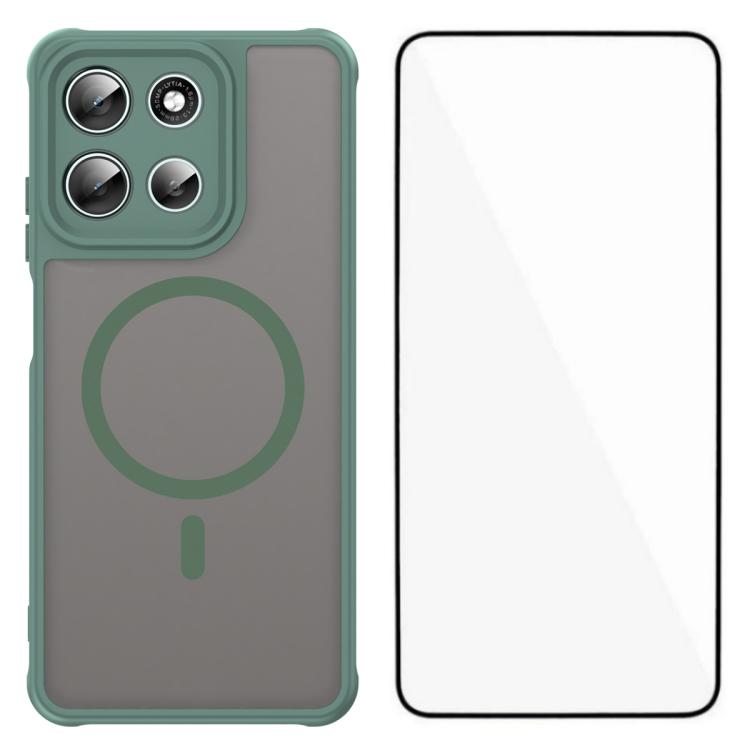 For Motorola Moto G56 5G WANLONFENG FD Series Skin Touch Magnetic Phone Case with Screen Film