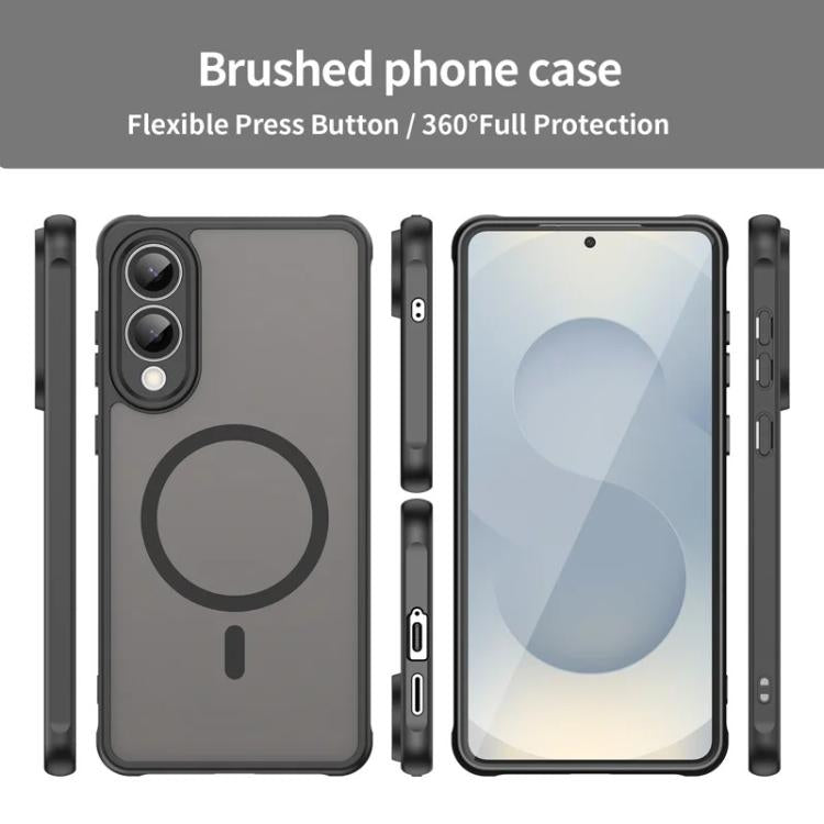 For Samsung Galaxy S25 Edge 5G WANLONFENG FD Series Skin Touch Magnetic Phone Case with Screen Film