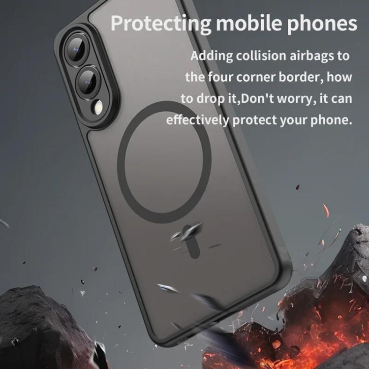 For Samsung Galaxy S25 Edge 5G WANLONFENG FD Series Skin Touch Magnetic Phone Case with Screen Film