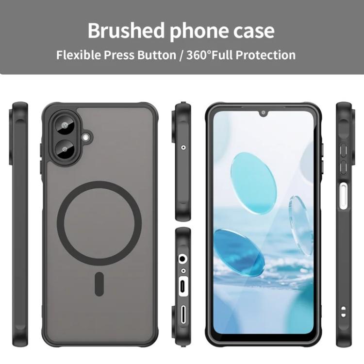 For Samsung Galaxy A07 4G WANLONFENG FD Series Skin Touch Magnetic Phone Case with Screen Film