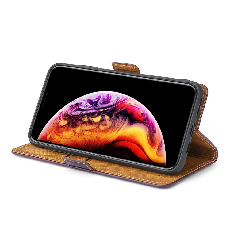For Xiaomi Redmi 9C Knead Pattern Texture Side Buckle Horizontal Flip Leather Case with Holder & Card Slots(Purple)