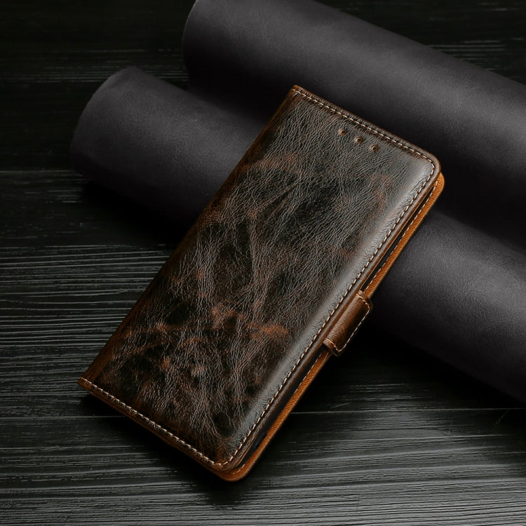 For Xiaomi POCO X3 NFC Knead Pattern Texture Side Buckle Horizontal Flip Leather Case with Holder & Card Slots(Brown)